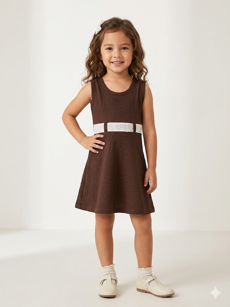 Girls Dark Brown Imported Crush Dress (Without Bag) [GD-4970] (1-7ears –  Kriss n Kross