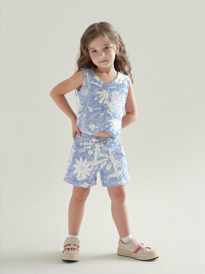 Girl's Cotton Co-Ord Set [GCS-7568] (4-12 Years)