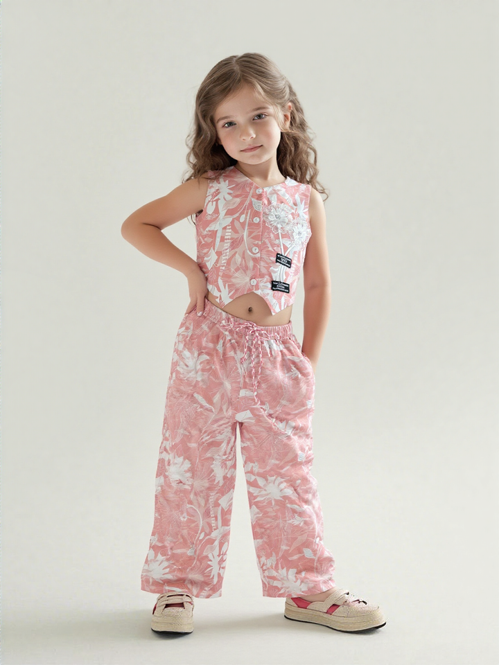 Girl's Cotton Co-Ord Set [GCS-7569] (4-12 Years)
