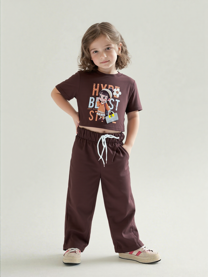 Girl's Brown Co-Ord Set  [GCS-7311] (4-12 Years)