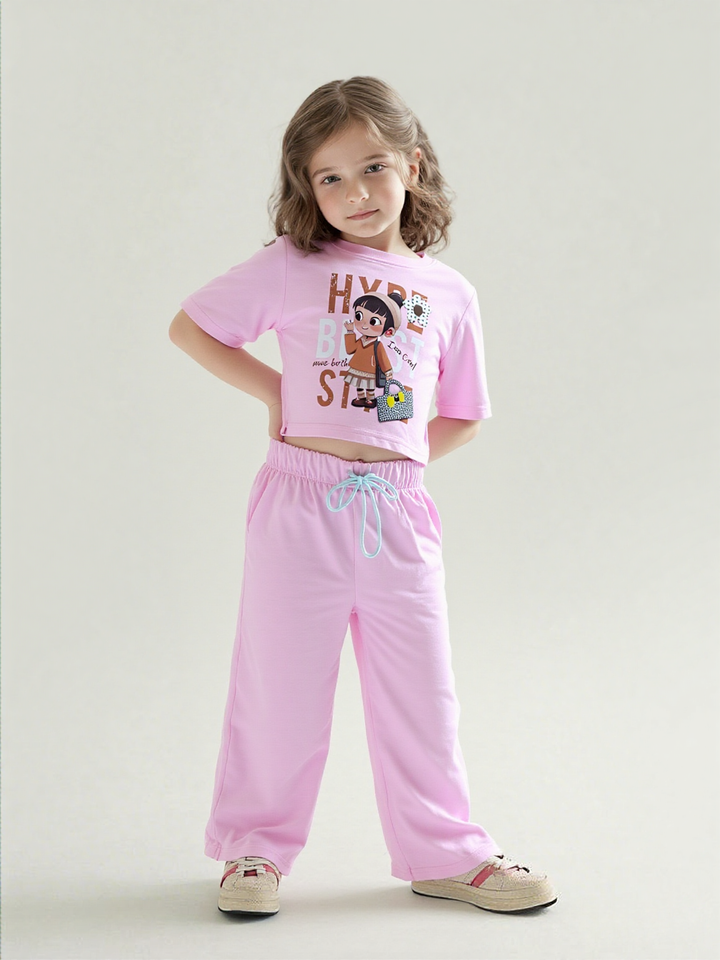 Girl's Baby Pink Co-Ord Set  [GCS-7310] (4-12 Years)