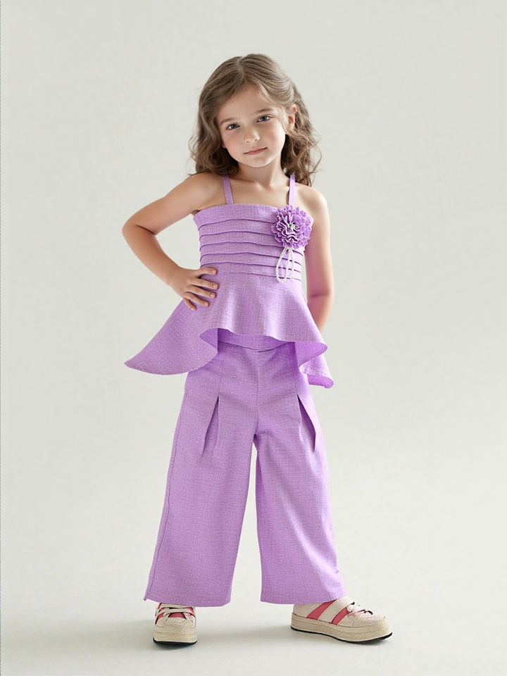 Girl's Party Wear Lavender Co-Ord  Set [GCS-7292](3-10 Years)