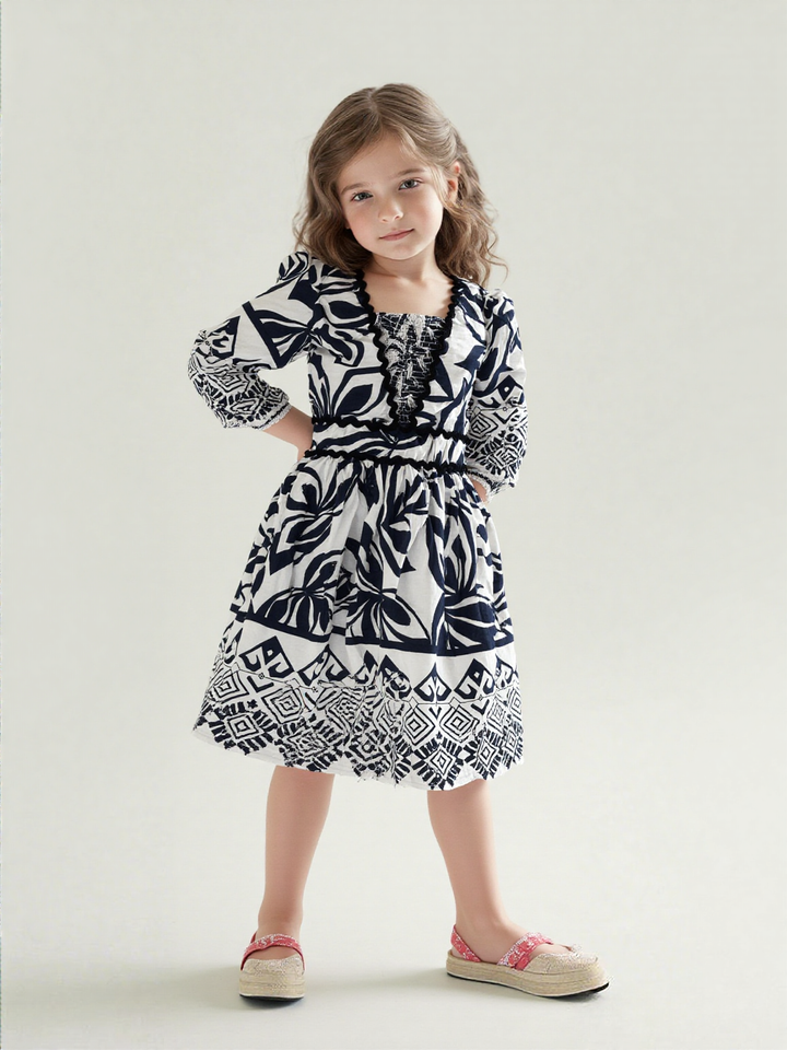 Girls Cotton Printed Dress [GD-7252] (4-12 Years)