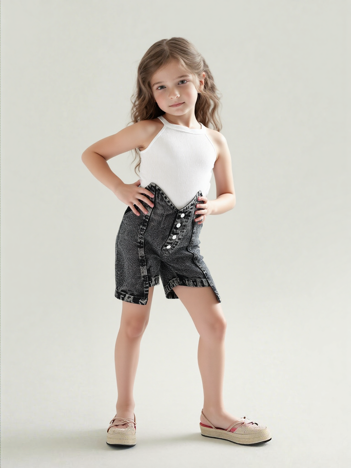 Girl’s Imported Co-Ord Set (With Leather Purse) [GCS-7095](1 -7Year)