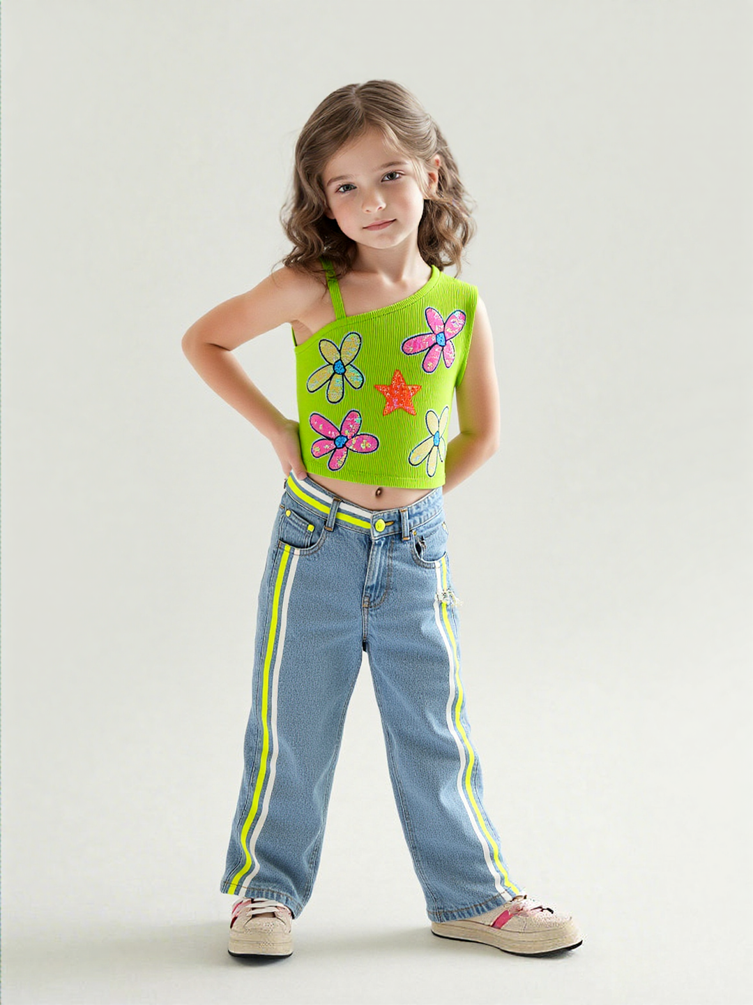 Girls Funky Straight Fit Jeans[GJ-940] (1-12Years)