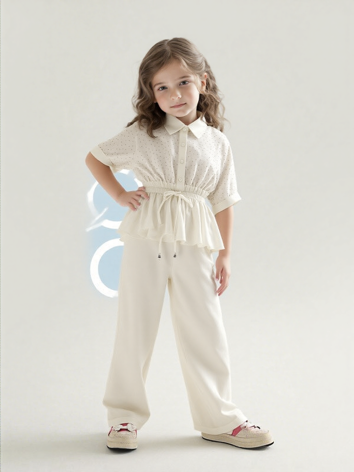 Girl's Party Wear White Co-Ord Set [GCS-7203](4-12 Years)