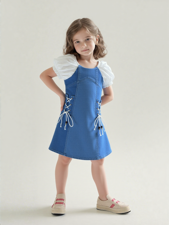 Girls  Light Denim One-piece [GD-7194] (4-12 Years)