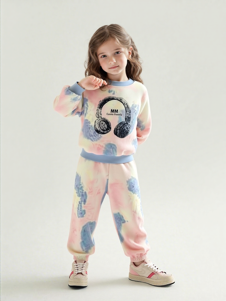 Girls Imported Tie-dye Co-Ord Set [GCS-7165](4-10Years)