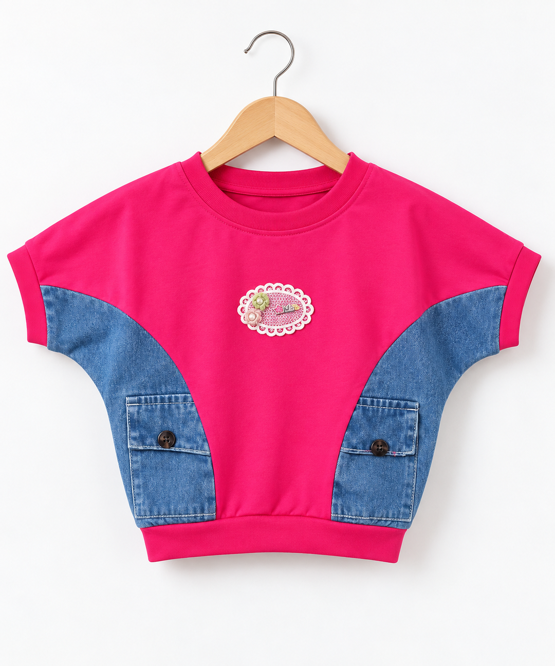 Girls Casual Hot Pink Top [ONLY TOP] [GT-R-1572] [4-12 year]