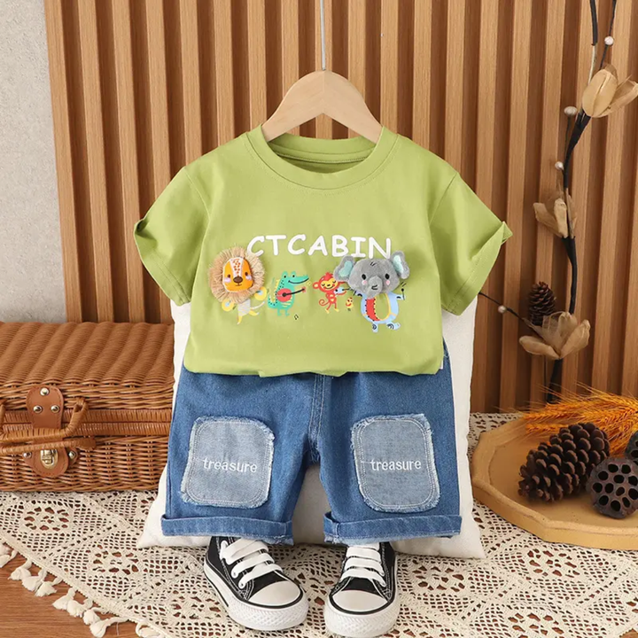 Boys Green Imported Co-Ord Set [BT -2024] [2-7 Years]