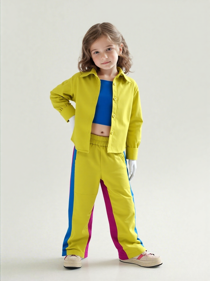 Girl's 3 Piece Imported Co-Ord Set  [GCS-7439] (4-12 Years)