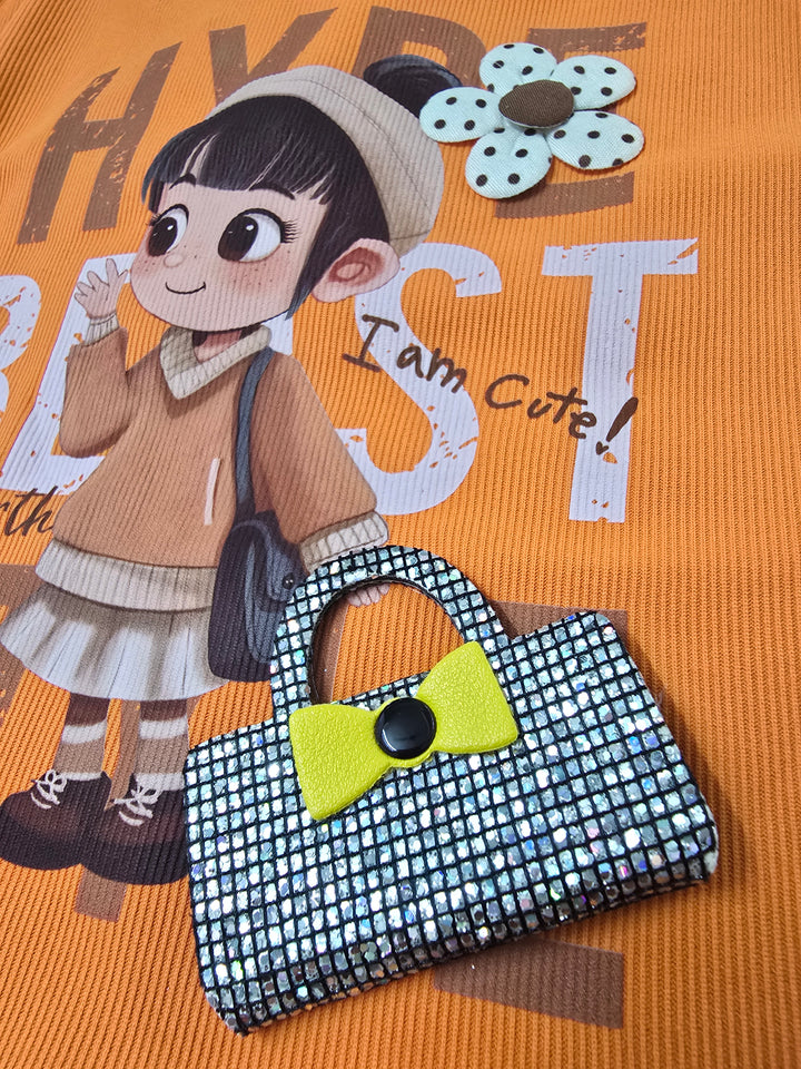 Girl's Orange Co-Ord Set  [GCS-7313] (4-12 Years)