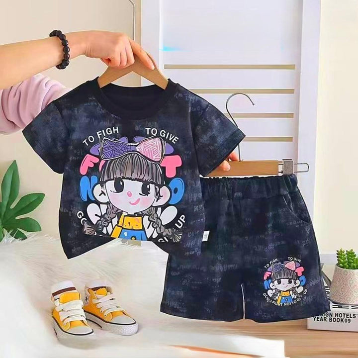 Girl's Black Imported Co-Ord Set [GCS-4982] (2-7 Years)
