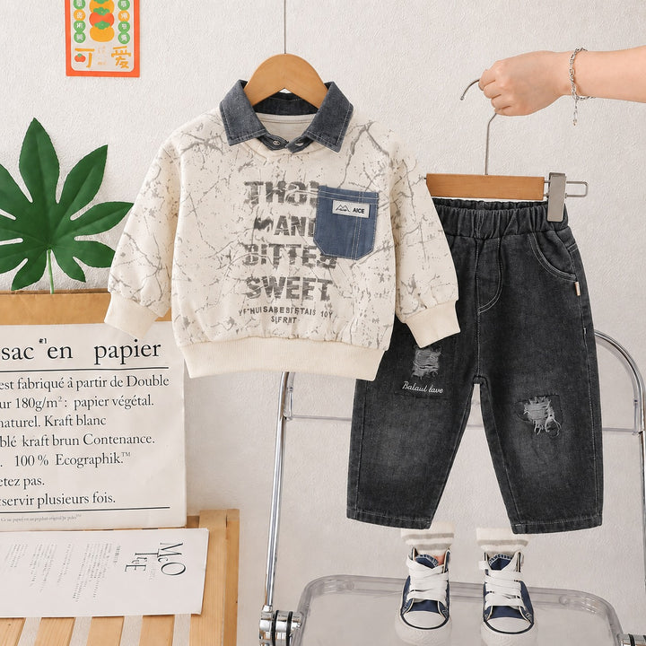 Boys Imported Cream Cord Set [BT -3541] [1-6 Years]
