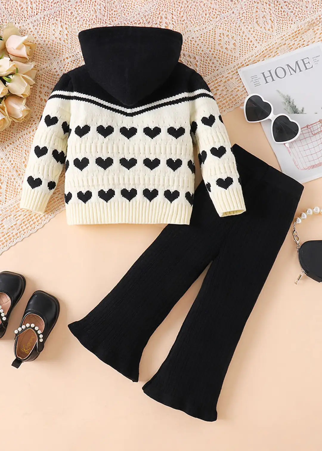 Girls Korean Knitted Winter Co-Ord Set [GCS-6340](1-6 Years)