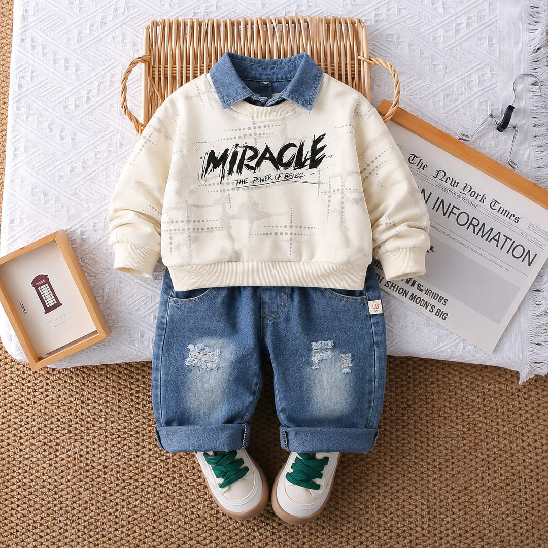 Boys Imported Cream Cord Set [BT -4362] [1-6 Years]