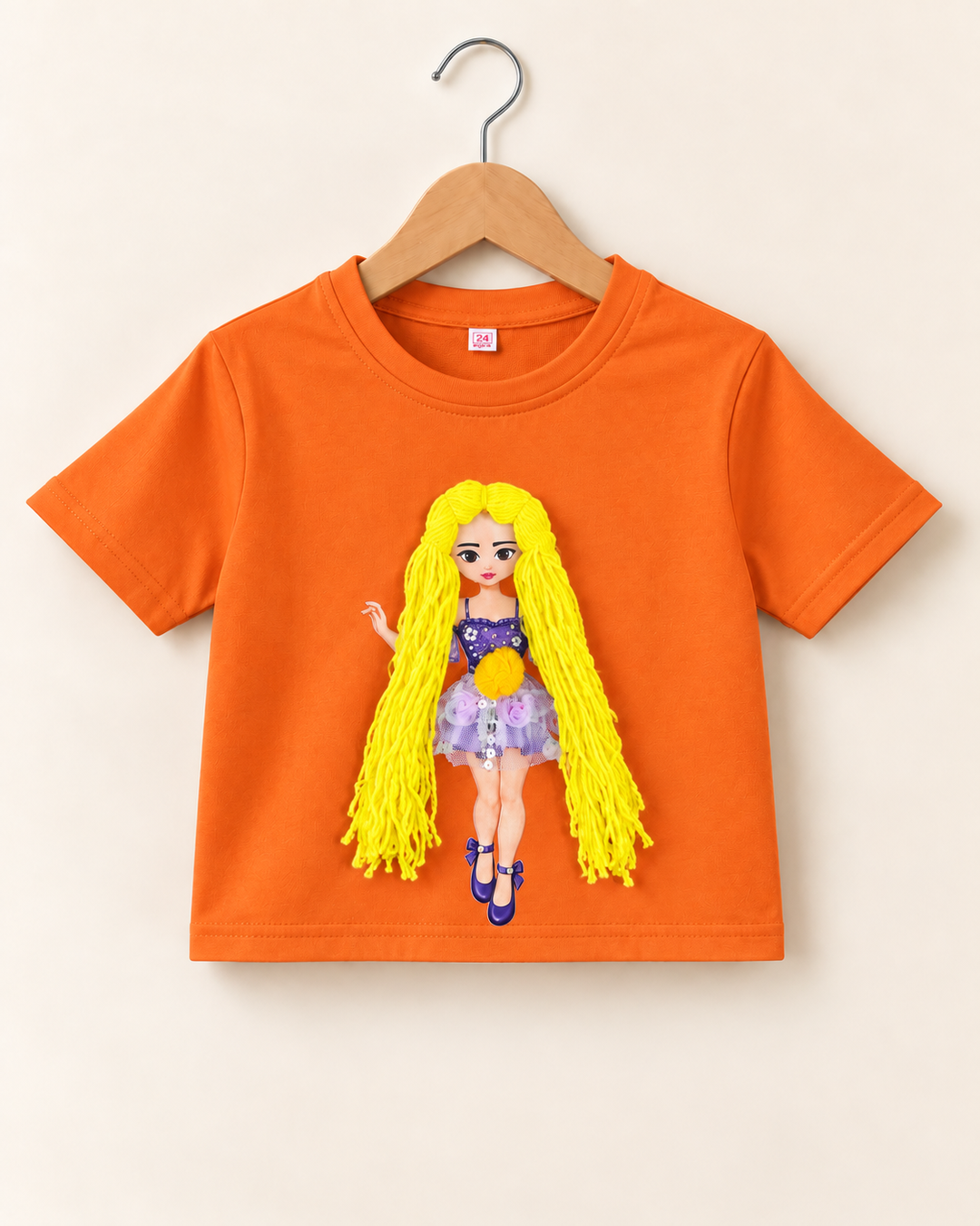 Girls Orange Braid Doll Top [GT-R-4440] [4-12 year]