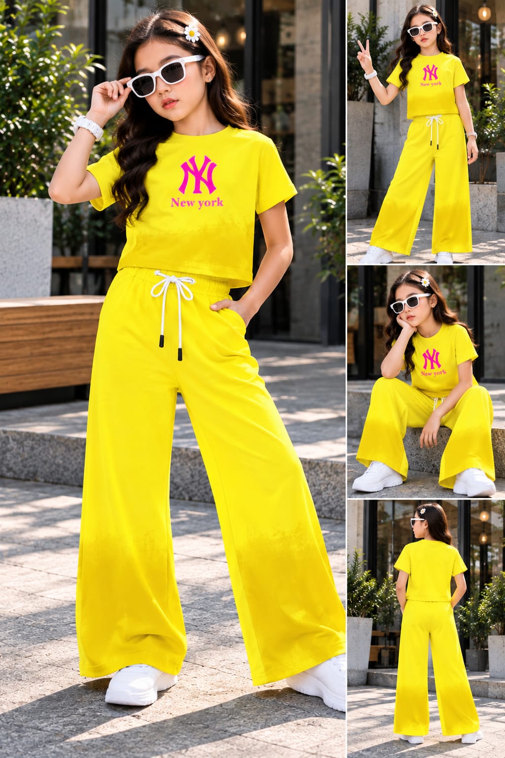 Girls NY Shaded Yellow Co-ord Set [GCS-2H-7559] (4-12 Years)