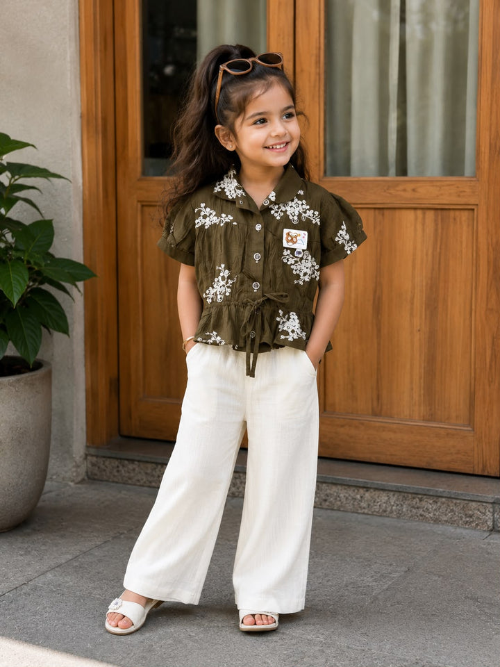 Girls Embroidered Co-Ord Set [3H-1002] (4-12 Years)
