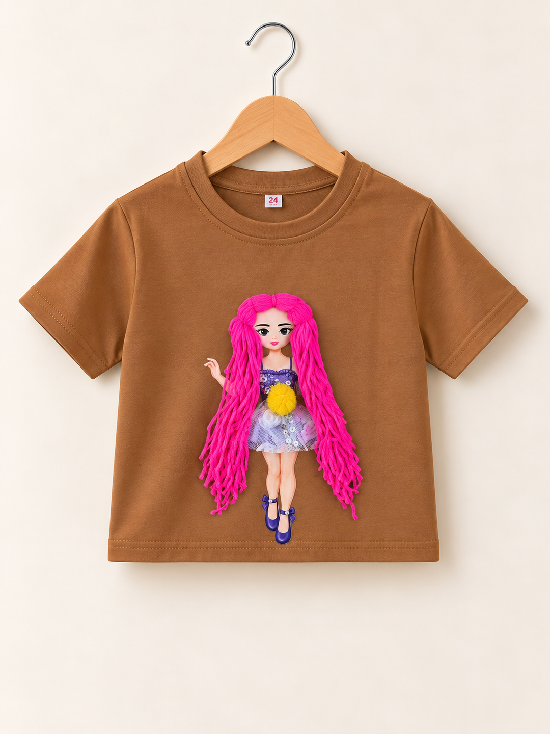 Girls Brown Braid Doll Top [GT-R-5007] [4-12 year]