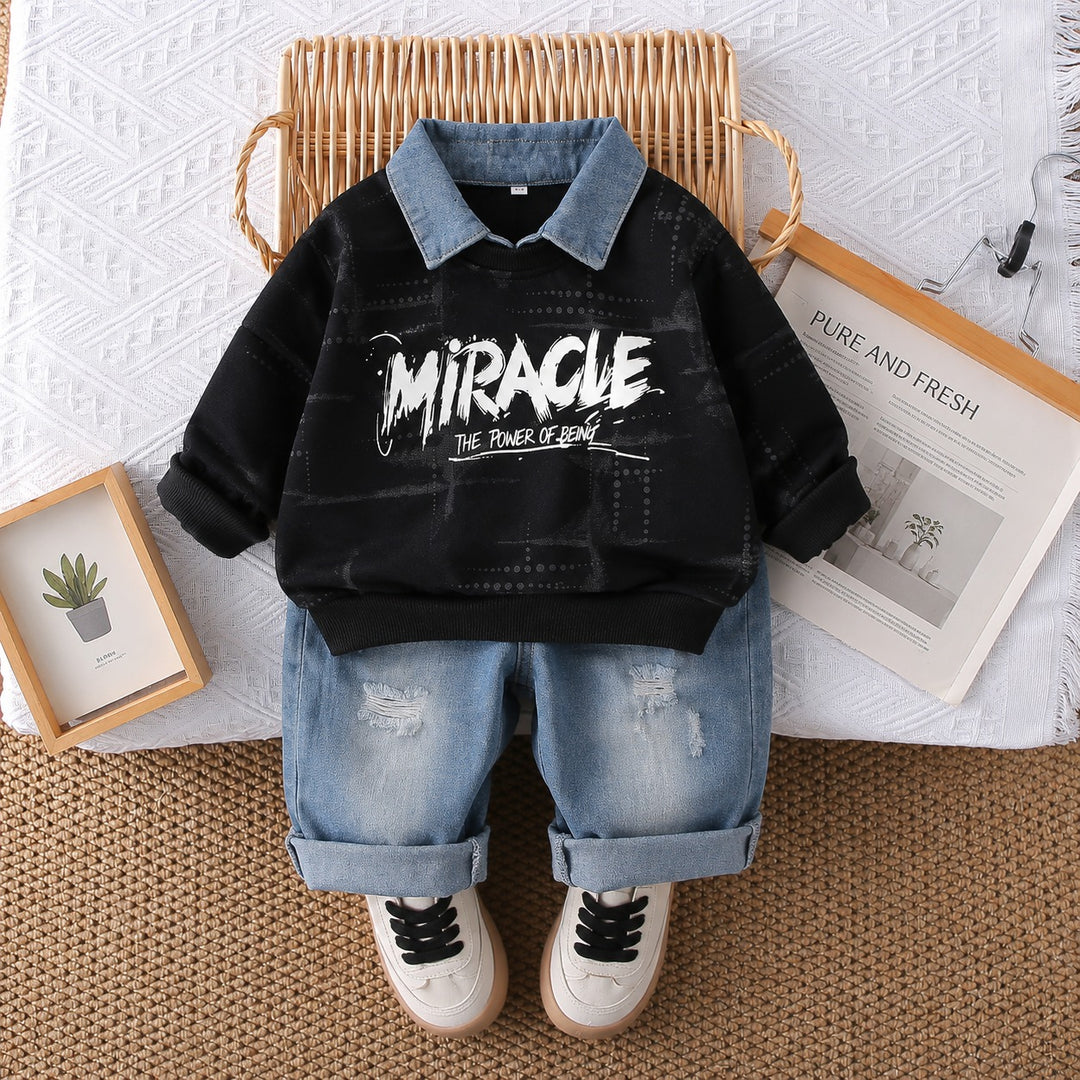 Boys Imported Black Cord Set [BT -1234] [1-6 Years]
