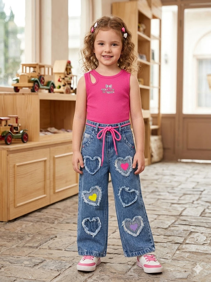 Girls Wide Leg Light Blue Jeans (Only Jeans) [GJ-952] (1-12Years)
