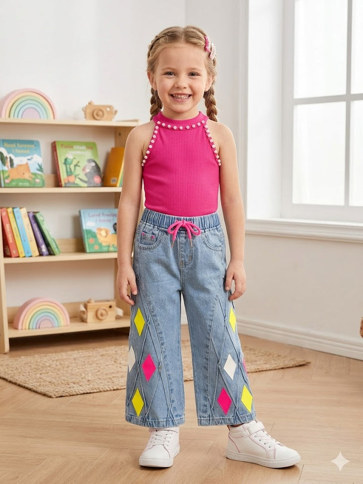 Girls Wide Leg Light Blue Jeans (Only Jeans)[GJ-1112] (1-12Years)
