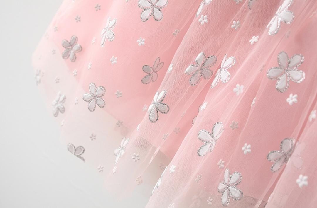 Girls Pink Denim Frock With Hat [GF-6364] (6M - 3 Years)