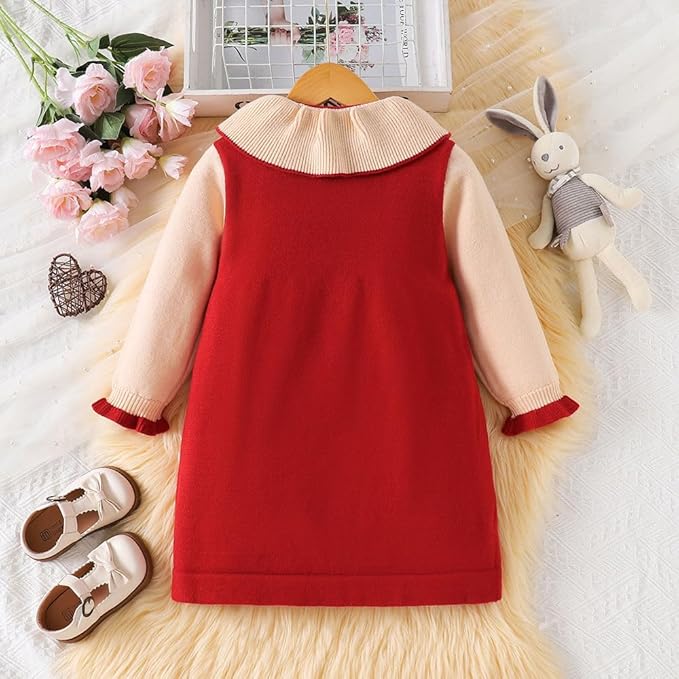 Girls Korean Knitted Winter Dress Teddy [GF-6320] (2 - 6Years)