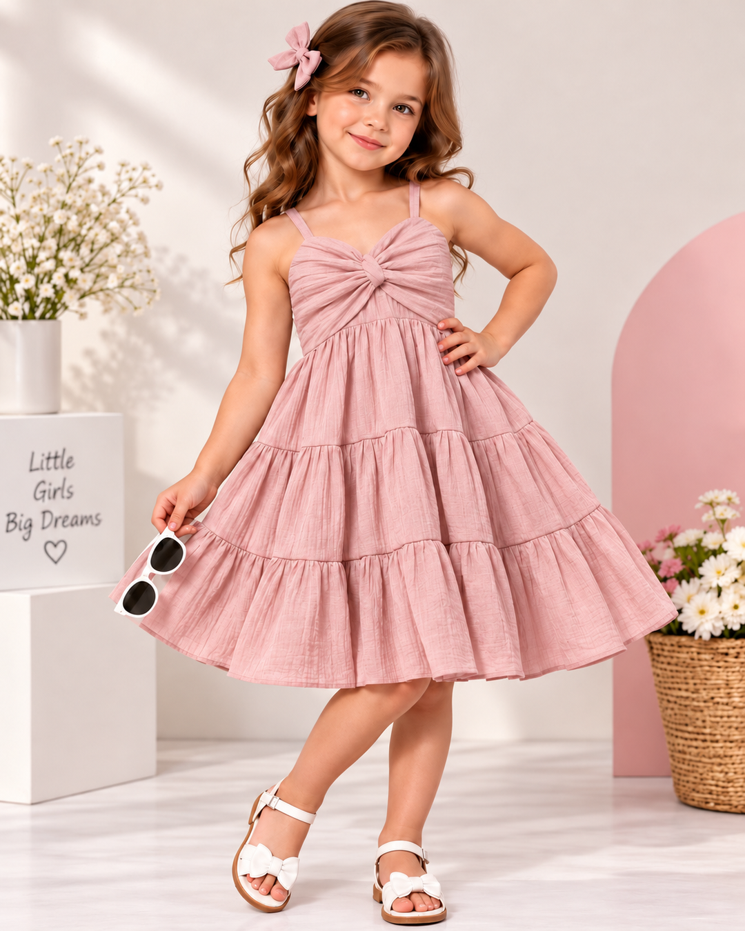 Girl's Summer Spaghetti Onepice [GD-1B-6347] (3-10Years)