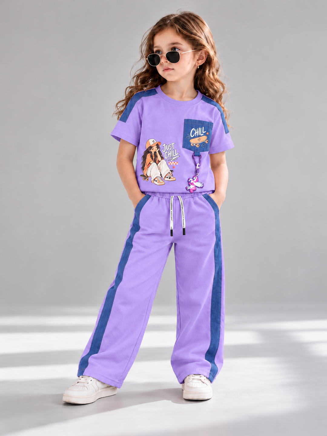 Girls Urban Skater Lavender Co-Ord Set [GCS-2J-3469] (4-12 Years)