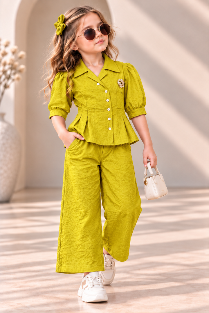 Girls Yellow Chic Co-Ord Set [GCS-2C-5998] (4-12 Years)