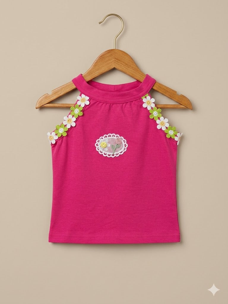 Girls Summer Hot Pink Tank Top [GT-397] [3-12 year]