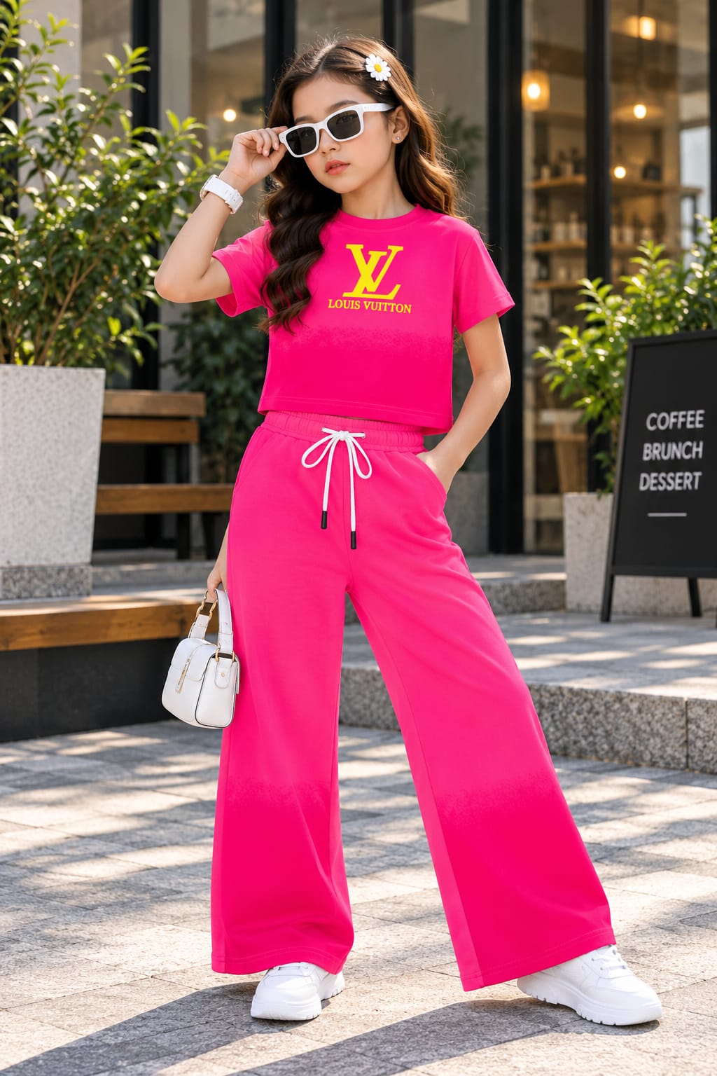 Girls NY Shaded Hot Pink Co-ord Set [GCS-4A-5570] (4-12 Years)