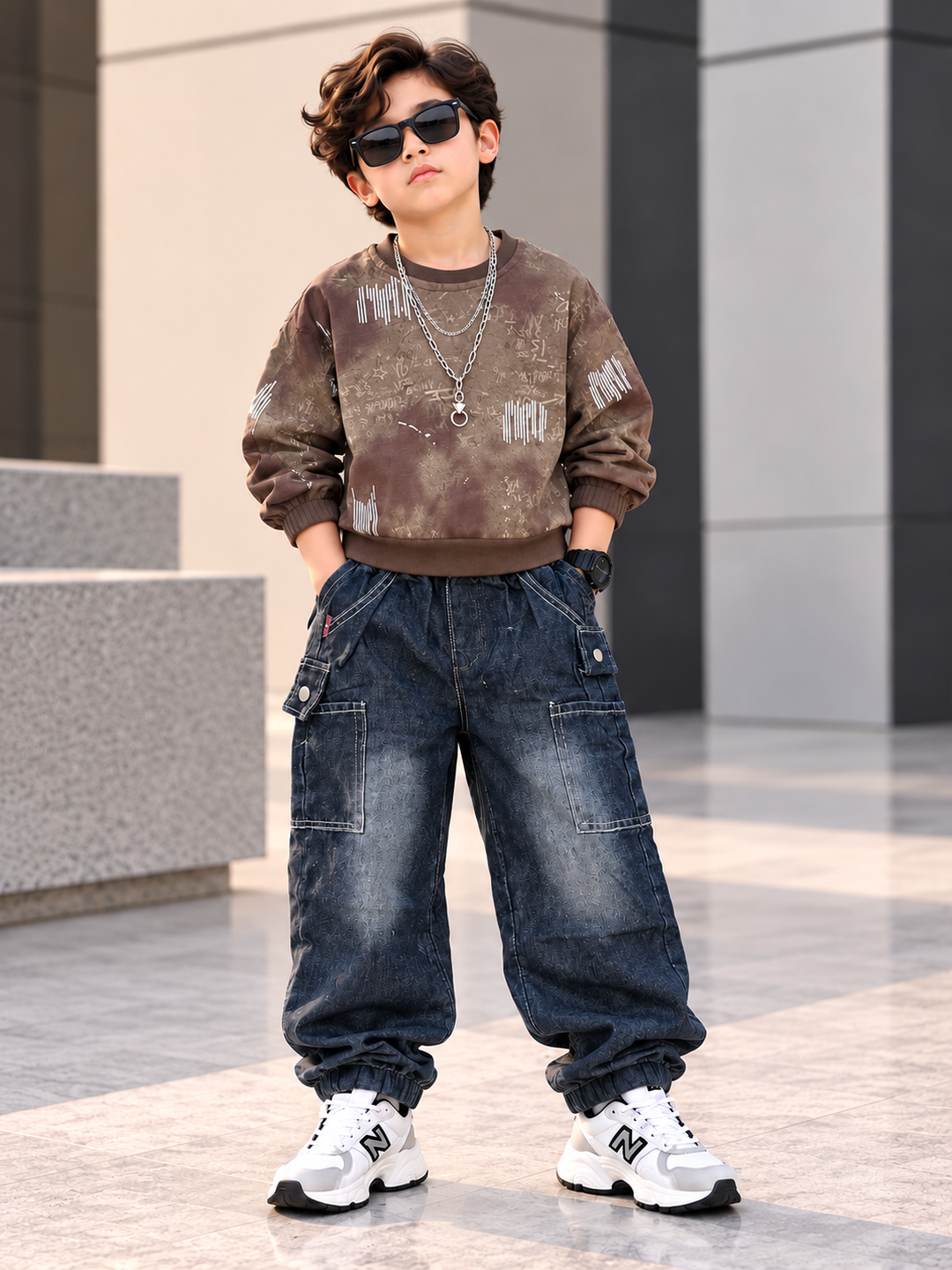 Boys Imported Brown Cord Set [BT-3D-0477] [1-5 Years]