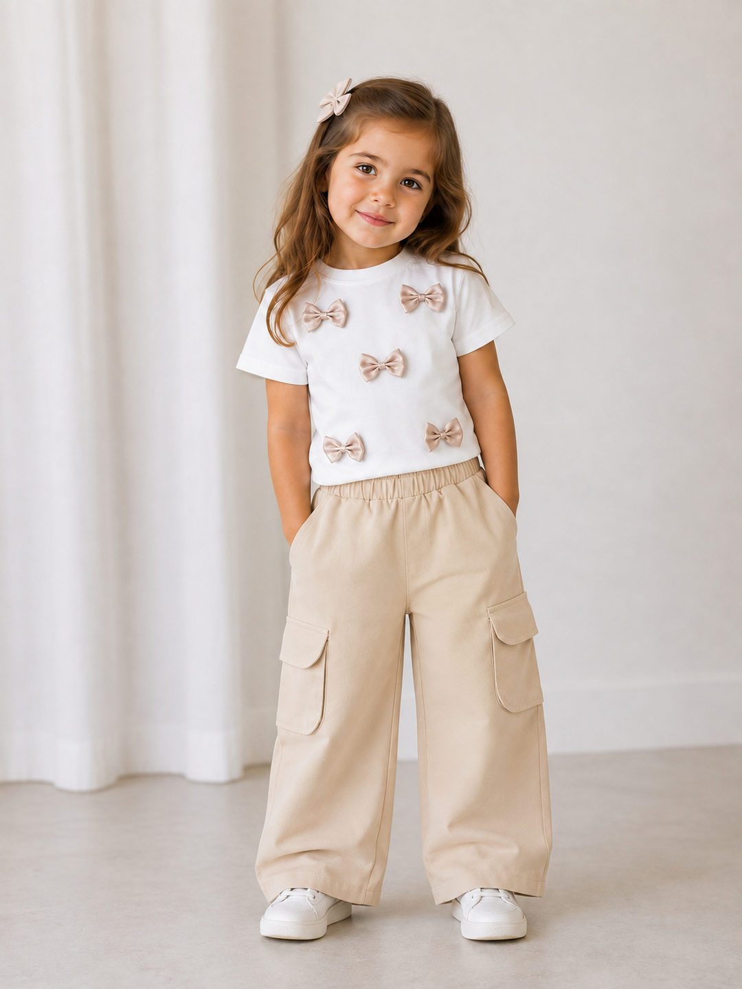 Girls Multi Bow Co-Ord Set [GCS-2E-1689] (4-12 Years)