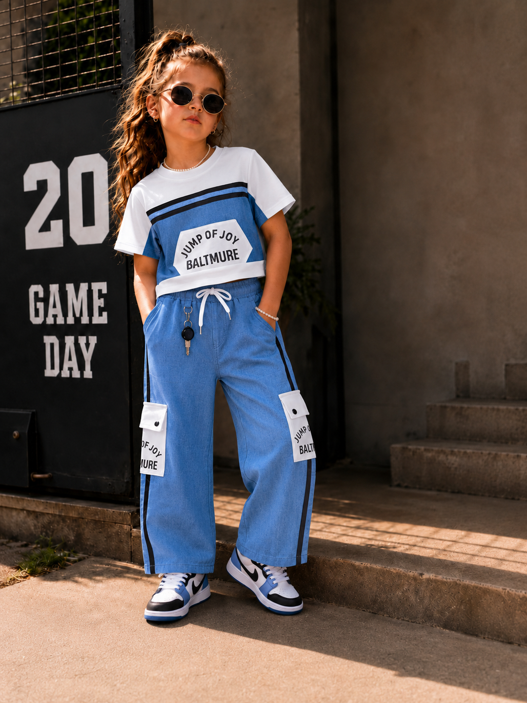 Girl's Designer White Co-Ord Set [GCS-4F-8412] (3-12 Years)