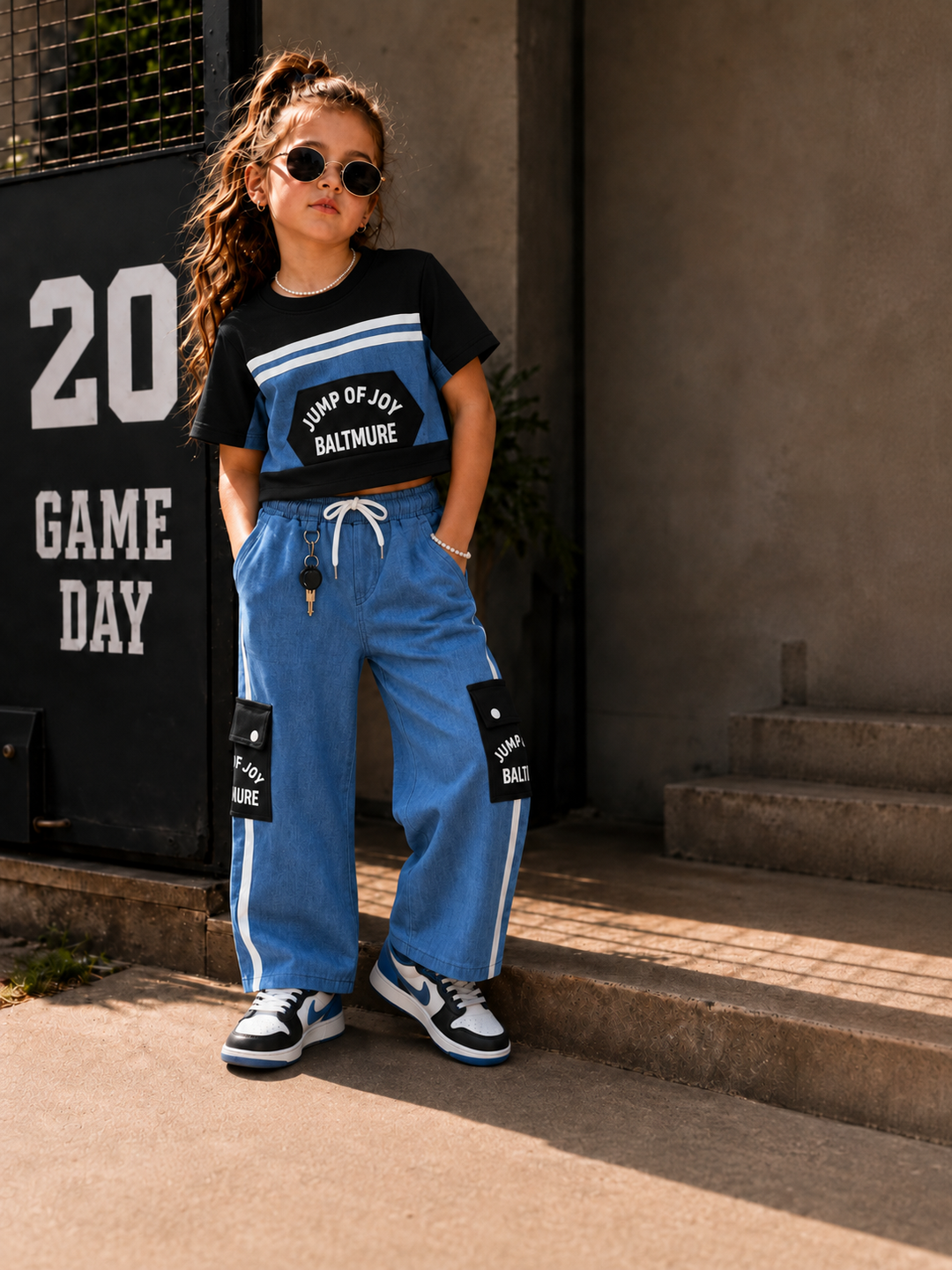 Girl's Designer Black Co-Ord Set [GCS-3F-6547] (3-12 Years)
