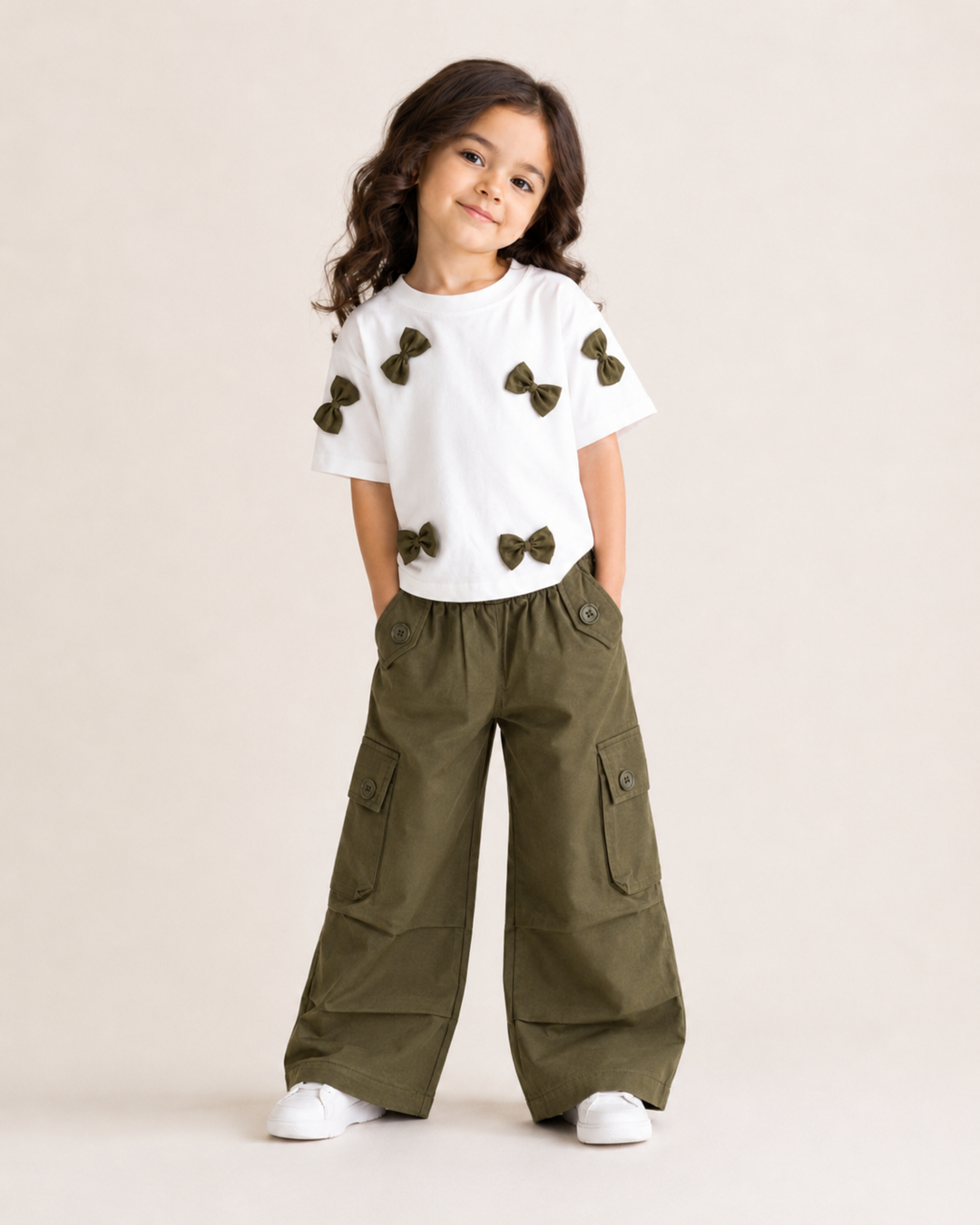 Girl's Boxy Cargo Co-Ord Set [2E-3657] (4-12 Years)