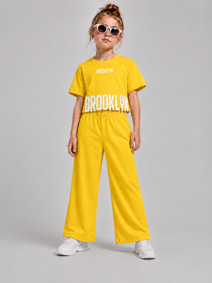 Girls Yellow Brooklyn Co-ord Set [GCS-3G-3120] (4-12 Years)