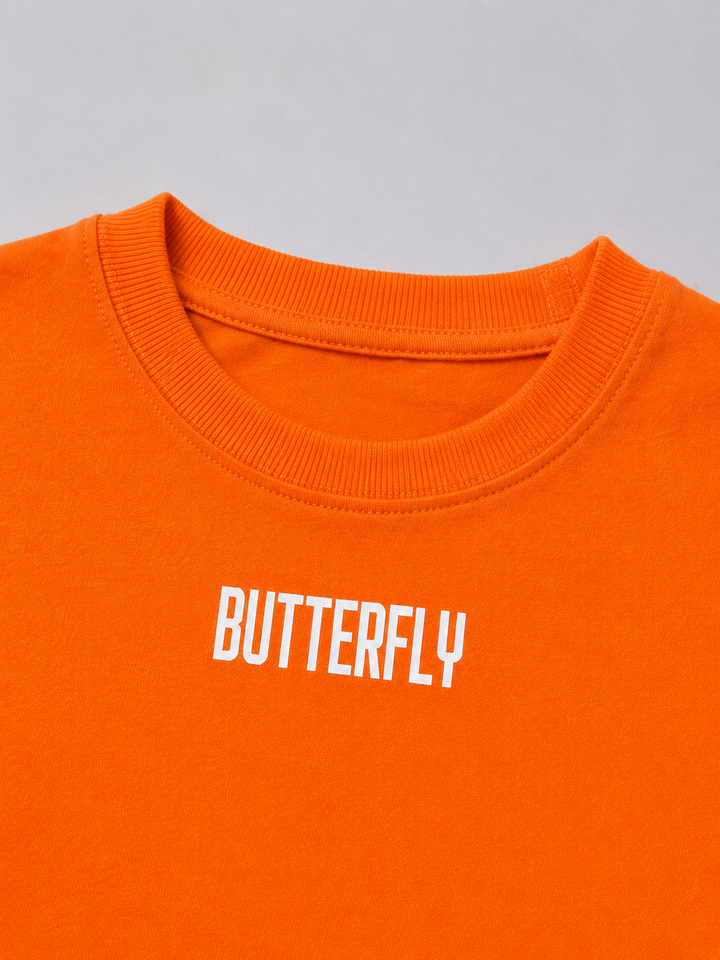 Girls Orange Butterfly Co-ord Set [GCS-4E-7121] (4-12 Years)