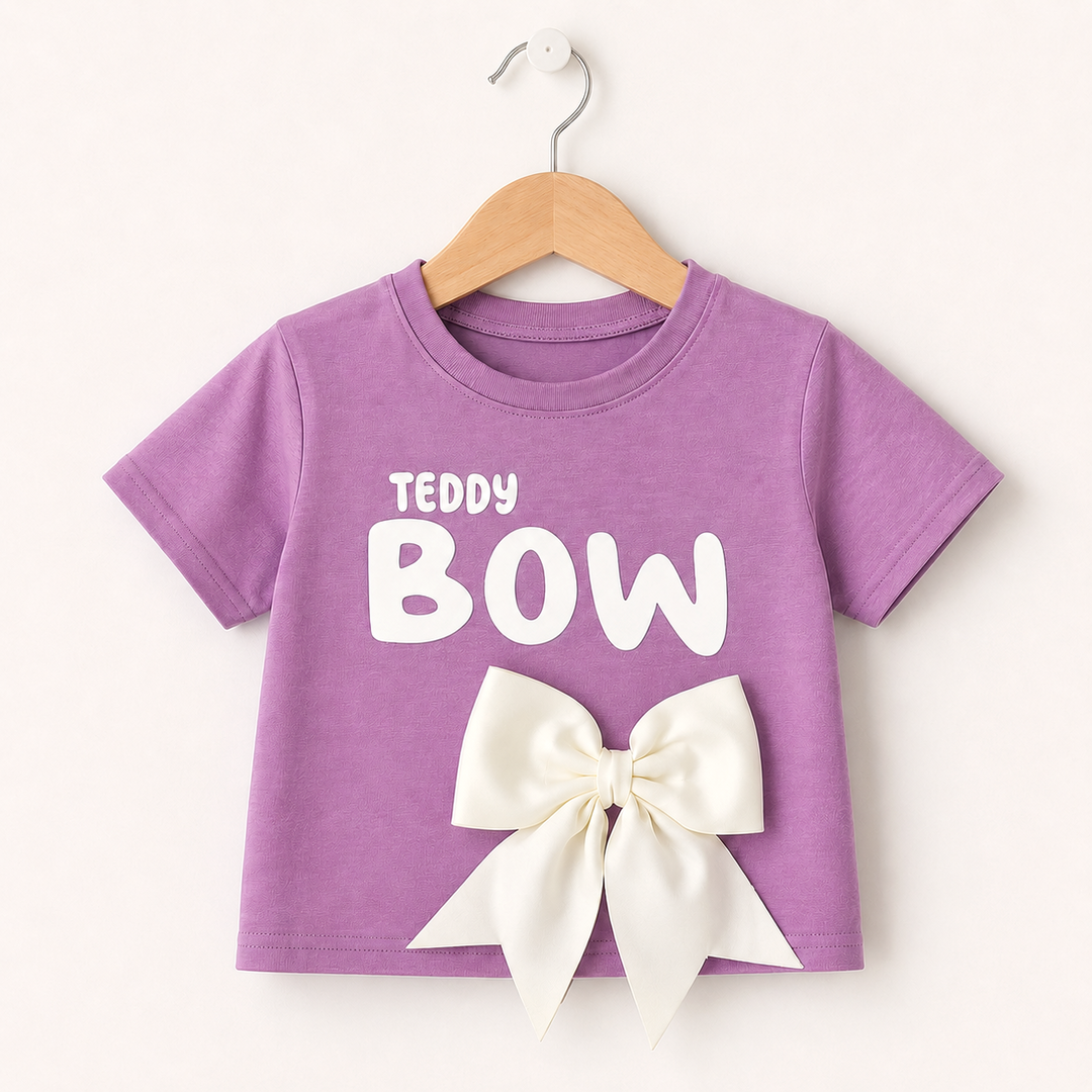 Girls Casual Bow Purple Top [GT-4777] [4-12 year]