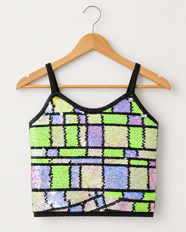 Girls Sleeveless Sequin Partywear Top [GT-3255] [1-8Years]