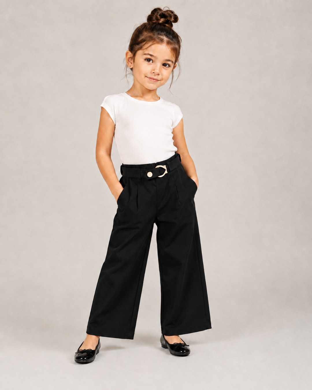 Girls Black Korean Pant [ONLY PANT] [GJ-7385](4-12Years)