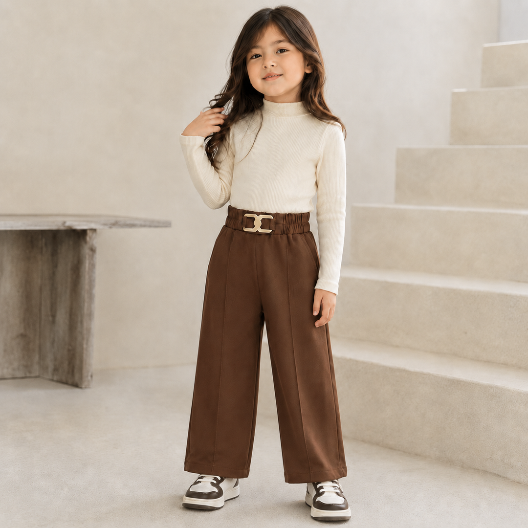 Girls Coffee Korean Pant [ONLY PANT] [GJ-5216](4-12Years)