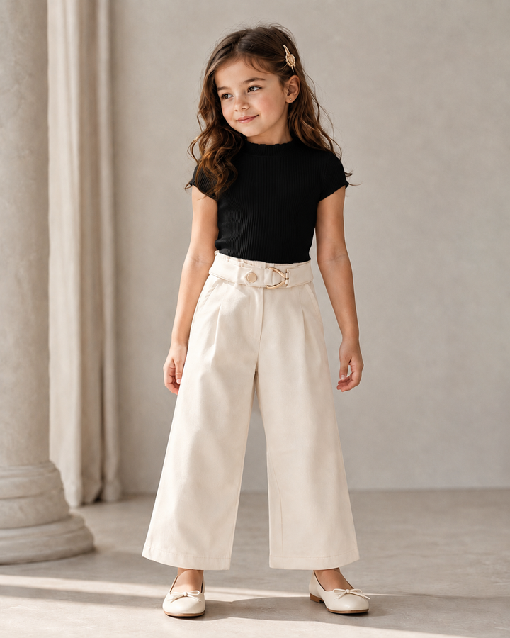 Girls Cream Korean Pant [ONLY PANT] [GJ-6985](4-12Years)