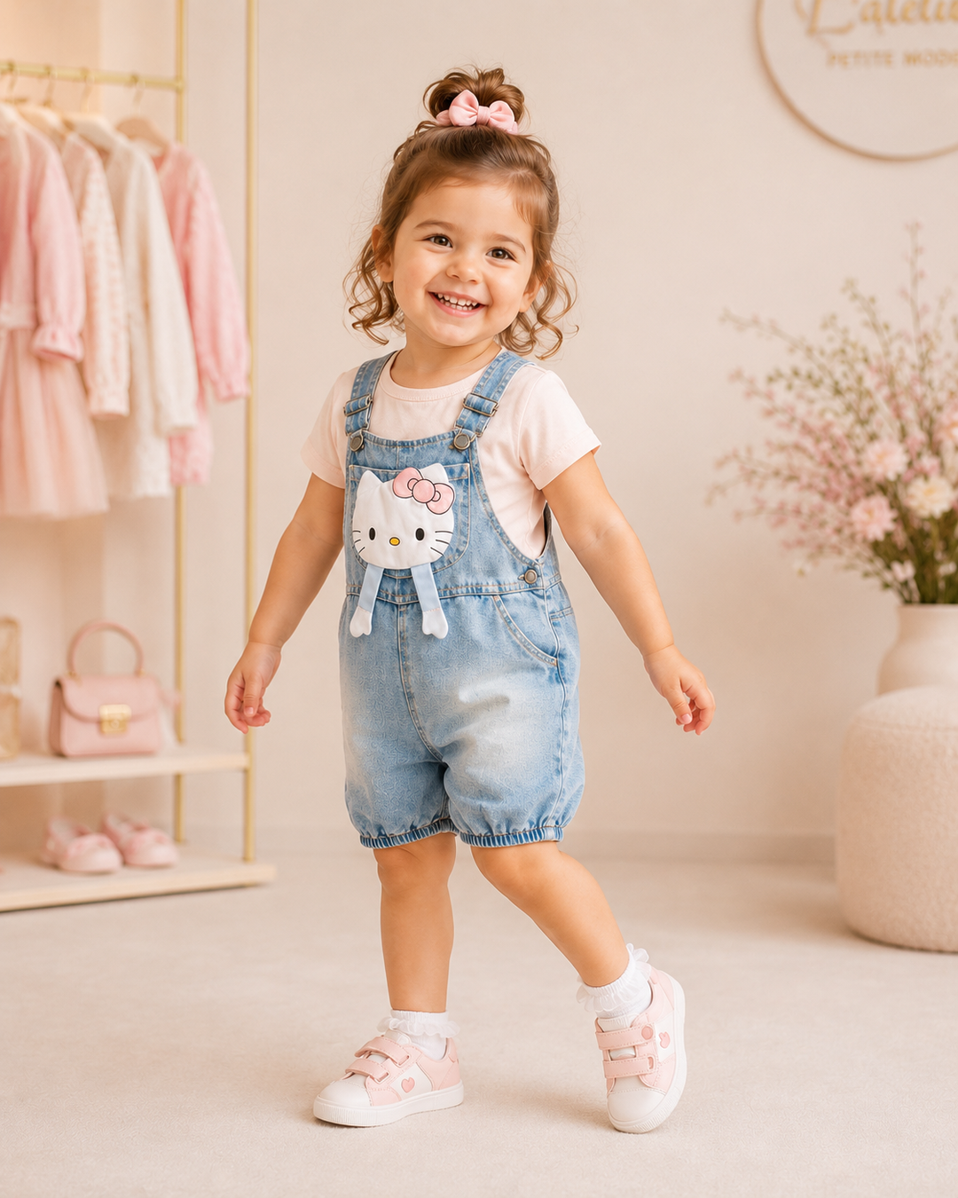 Girls Imported Denim Dungaree  [GD-4925] (1-4 Years)