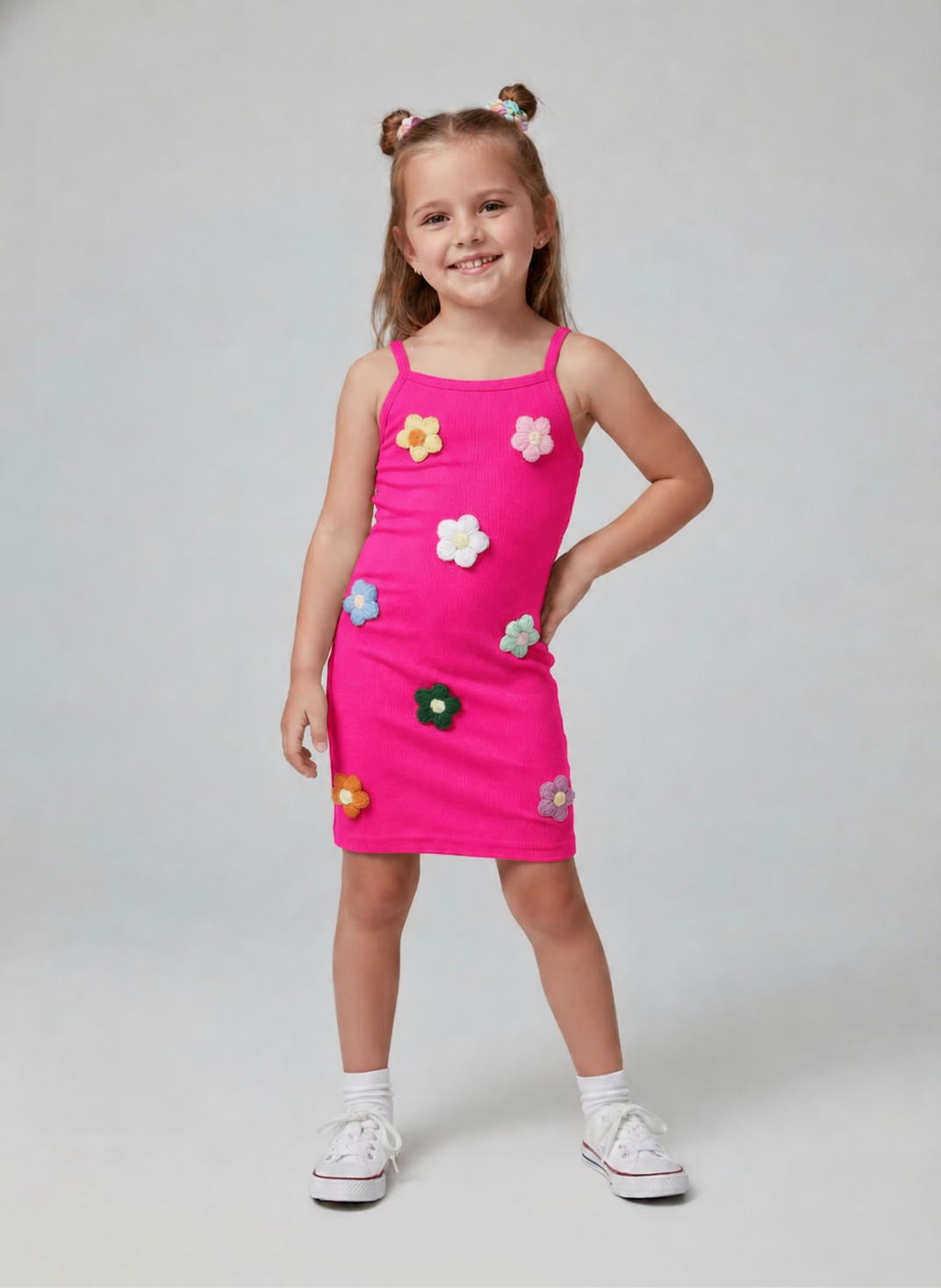 Girls Casual Hot Pink Bodycon Dress [GD-3B-4633] (3-8 Years)