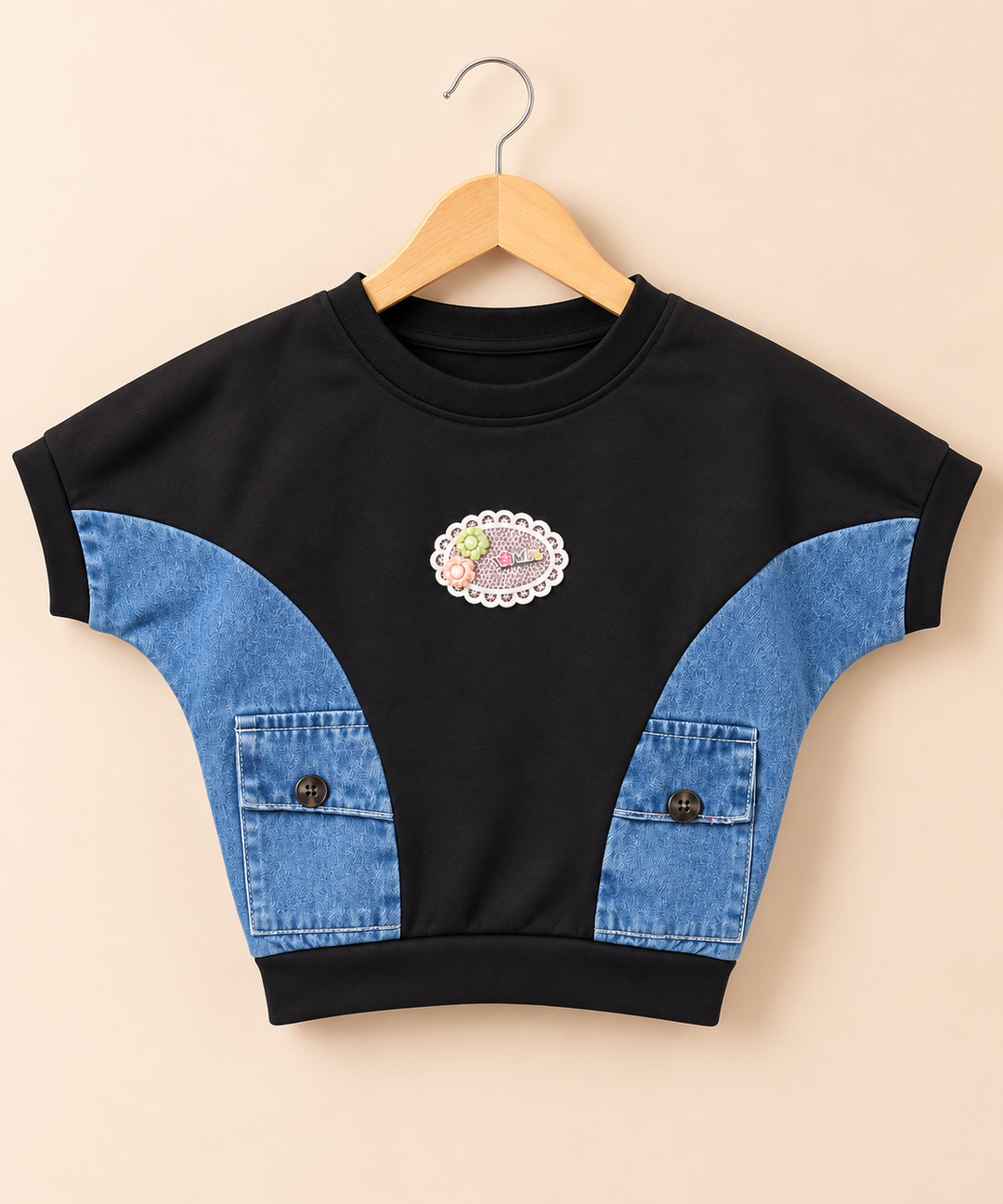 Girls Casual Black Top [ONLY TOP] [GT-R-1470] [4-12year]