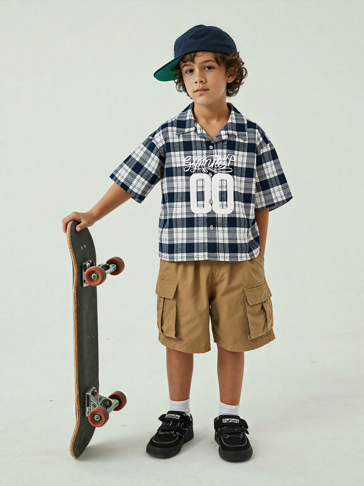 Boys Checkered Oversize Shirt [BT-134] [6 - 11Years]